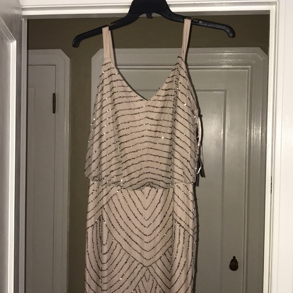 Adrianna Papell Beaded Blouson Gown